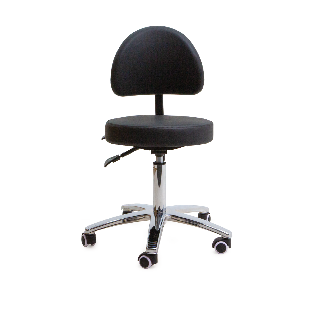 Stool With Backrest - Adjustable Round Home & Office Chair, Ergonomic Comfort