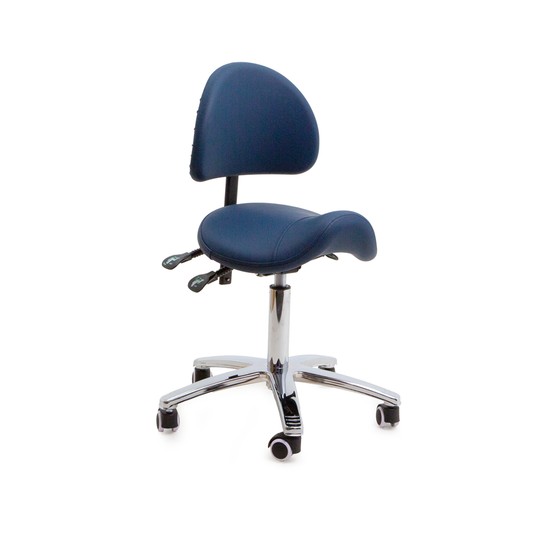 Adjustable Saddle Stool with Backrest | Ergonomic Comfort for Healthcare & Professionals