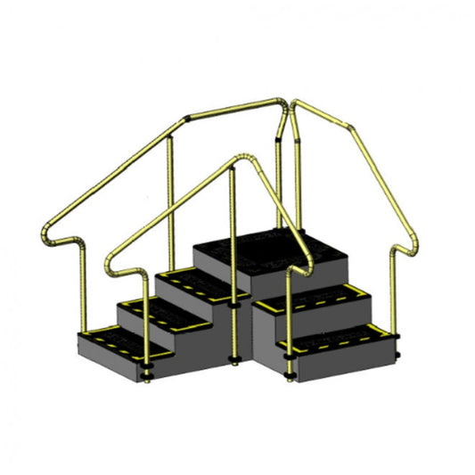Corner Stairs with 4 Up and 3 Down Steps