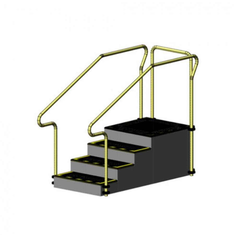 Stairs with 4 Steps Up and Back for Safe Access