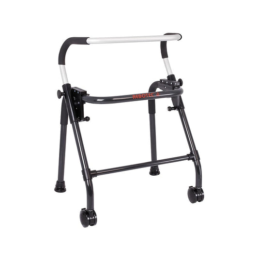 Rebotec Walk-On Rollator - Adjustable, Foldable Walking Frame with Non-Slip Grips, Aluminium Finish