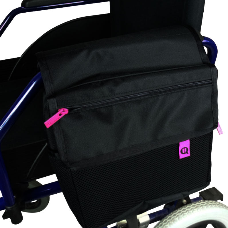 Universal Wheelchair Arm Rest Bag with Shoulder Strap - Durable Nylon with Multiple Pockets, 24cm x 25cm x 8cm