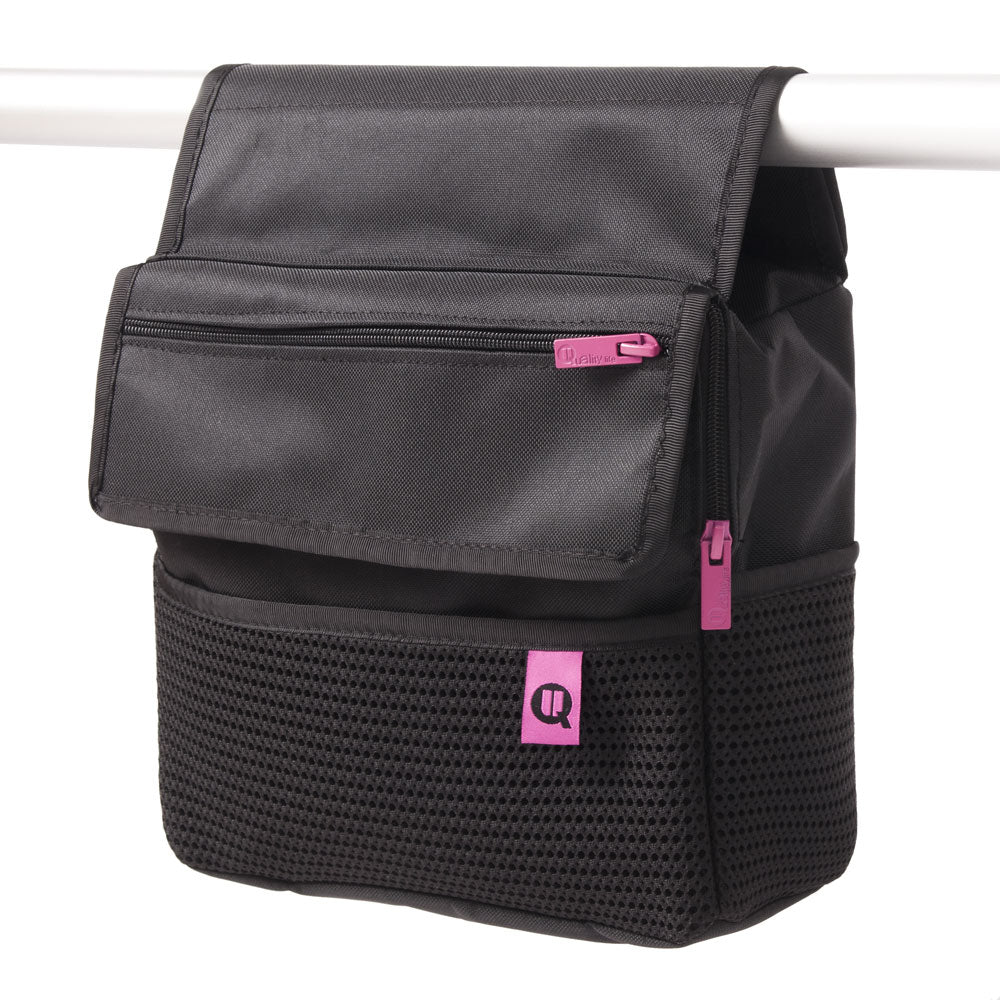 Universal Wheelchair Arm Rest Bag with Shoulder Strap - Durable Nylon with Multiple Pockets, 24cm x 25cm x 8cm