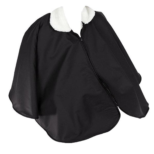 Wheelchair Thermal Poncho with Hood - Fleece-Lined Windproof Blanket for Adults