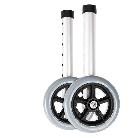 Zimmer Walking Frame Wheels - Easy-Fit, Puncture-Proof, Adjustable for Indoor & Outdoor Use