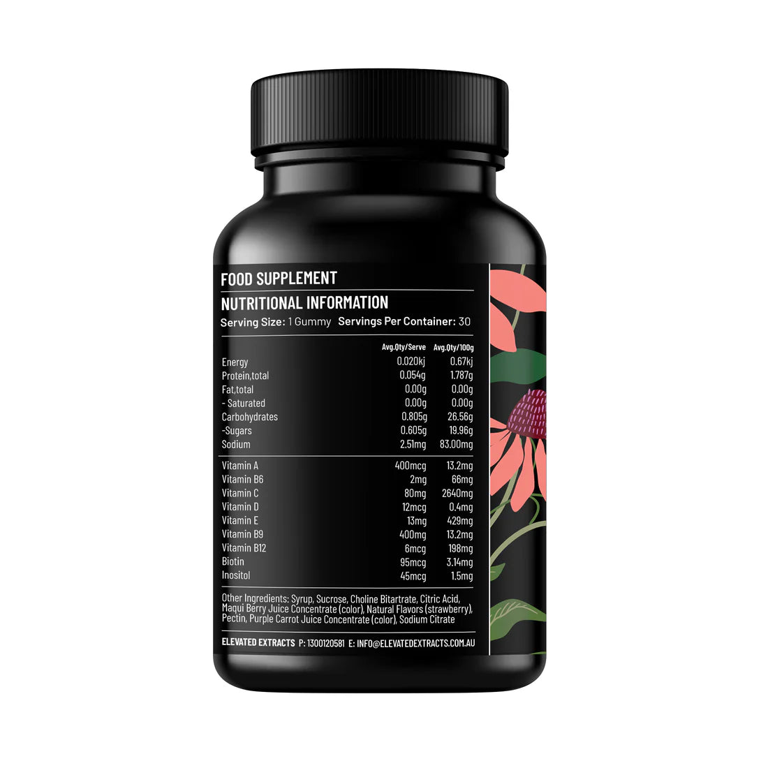 Elevated Extracts Multi-Vitamin Gummies – Daily Wellness with A, B, C, D, E, Biotin & Inositol | 30 Gummies