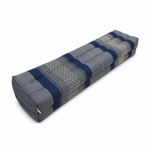 Handmade 80cm Long Yoga Bolster – Organic Kapok Filled Thai Meditation Cushion and Decorative Pillow