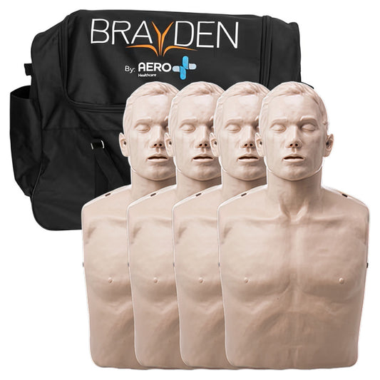 CPR Training Manikin Set – 4 Pack with Trolley Bag | Brayden