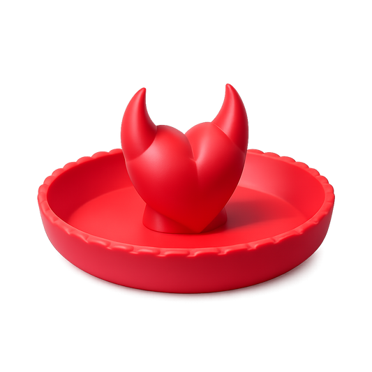 3D-printed devil Valentine's Day ring dish – add a touch of mischief to your Valentine's Day! Red