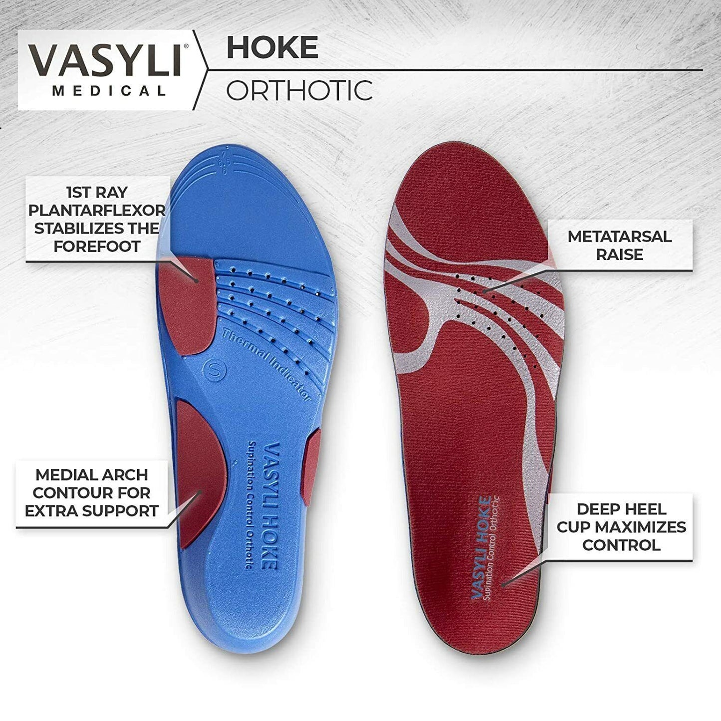 Vasyli Hoke Orthotics Insoles High Arches