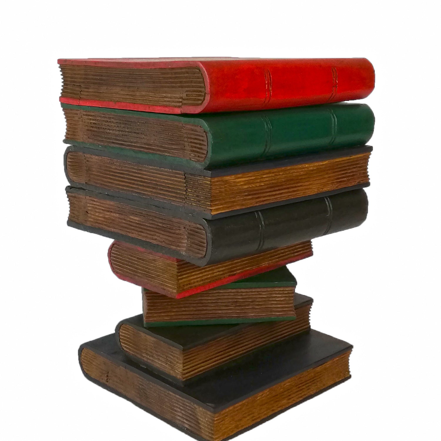 Artisan Handmade Book Stack Side Table with Storage | Hardwood Bedside ...