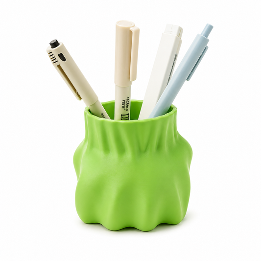 3D Printed Fist-Shaped Pen Holder, Powerful Desktop Organizer, Green