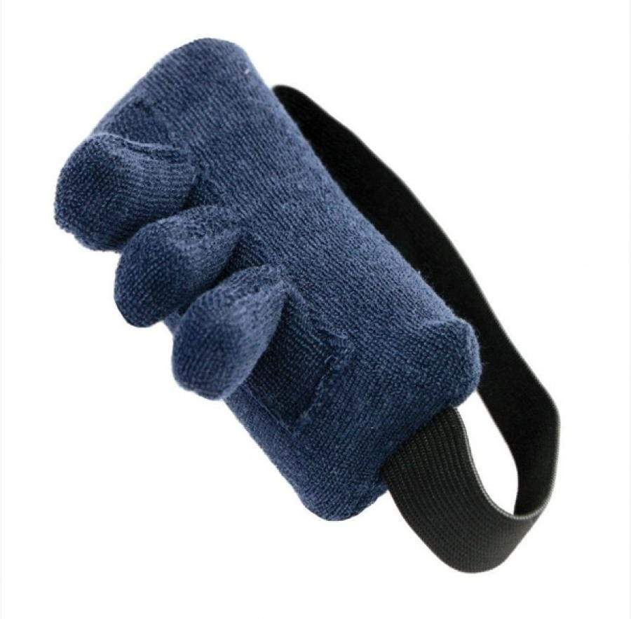 FINGER CONTRACTURE CUSHION WITH PADDED FINGER SEPARATORS AND THICK ELASTIC BAND