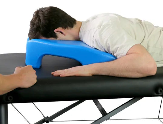 Prone pillow for face‑down support and head & shoulder comfort