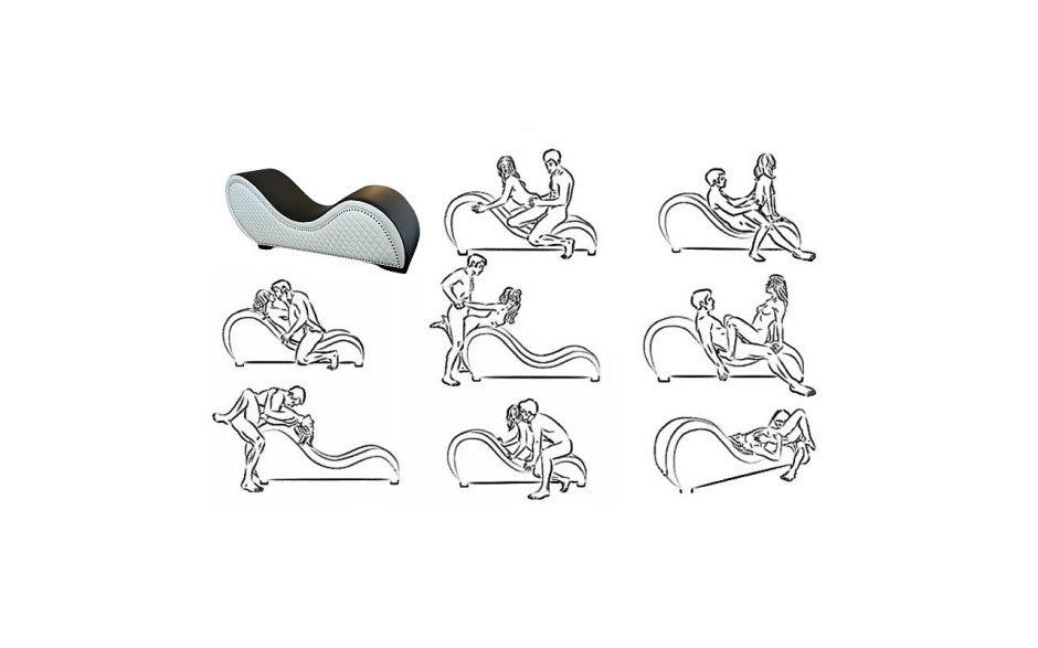 Kama Sutra Mebon Chaise Love Lounge Studded and Quilted Black