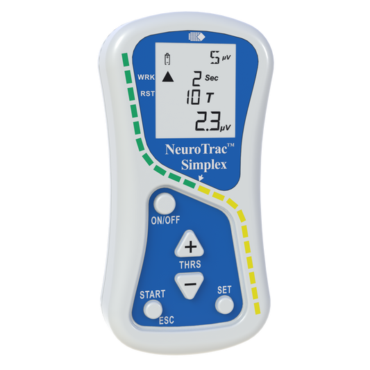 NeuroTrac Simplex device on a white background