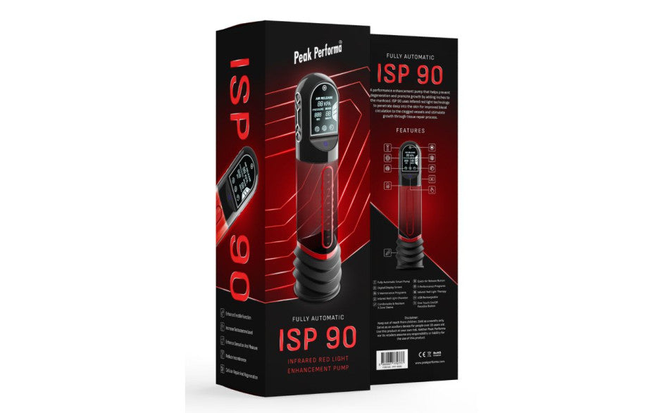 ISP90 Curve Infrared Automatic LCD Penis Pump Red