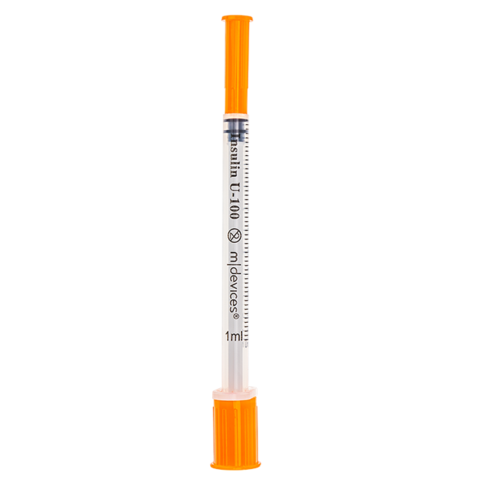 1mL Insulin Syringe with Fixed Needle – Sterile Disposable, Box of 100
