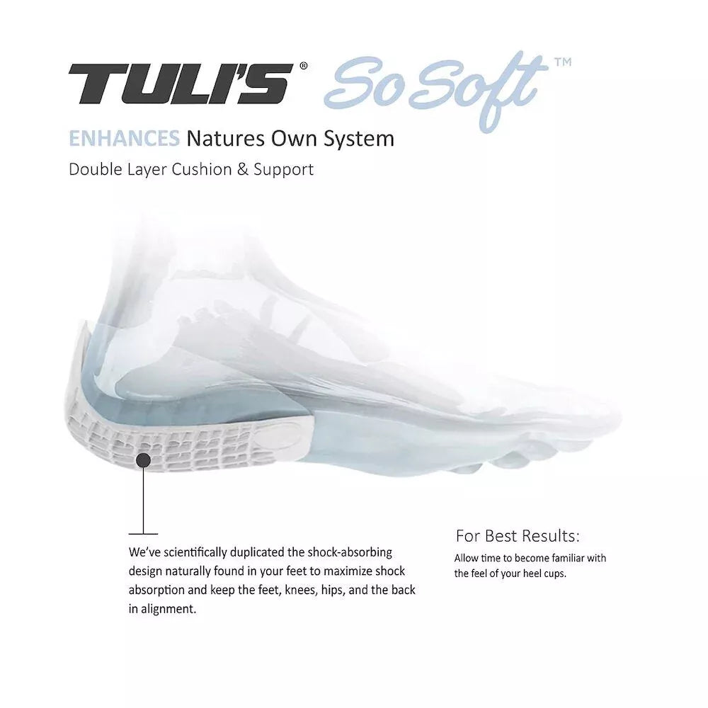 Tuli's So Soft Heel Cups Shock Absorber Heel Pain Relief