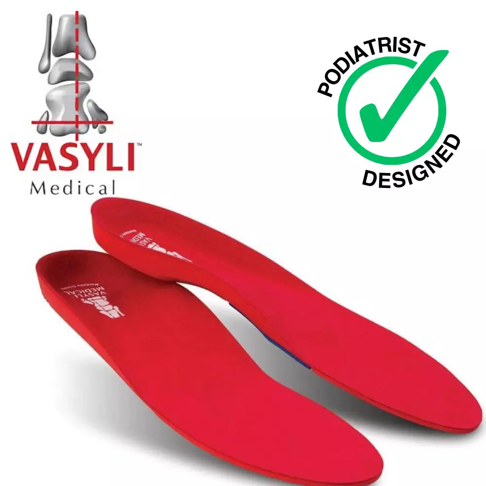 Vasyli Full Length Orthotics Red (High Density)