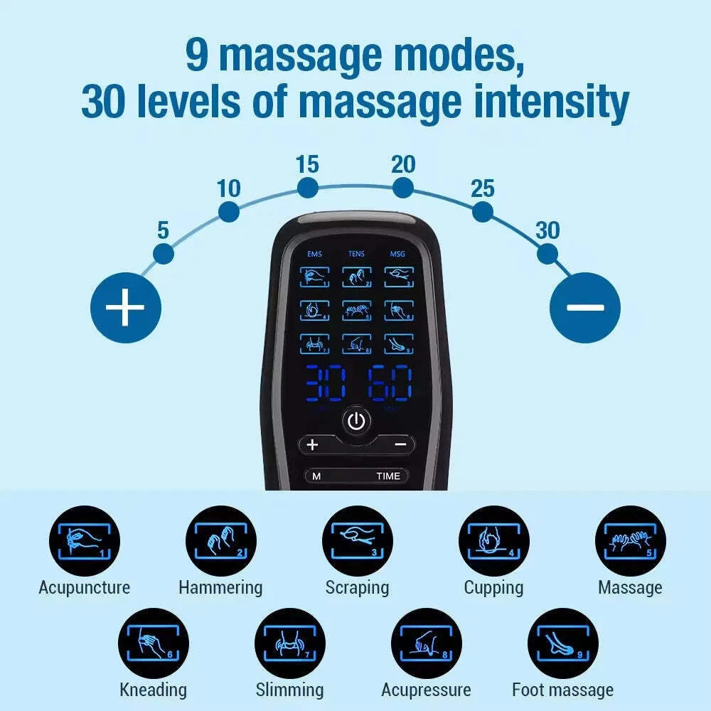 TENS Machine - Pain Relief & Muscle Recovery Device Rechargeable Portable Physio Massager