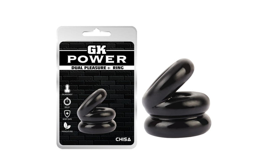 Stacked Dual Pleasure Ring Black