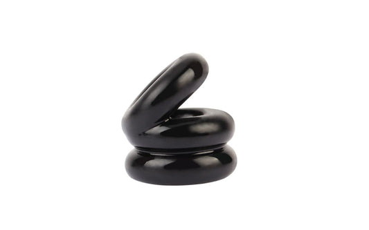 Stacked Dual Pleasure Ring Black