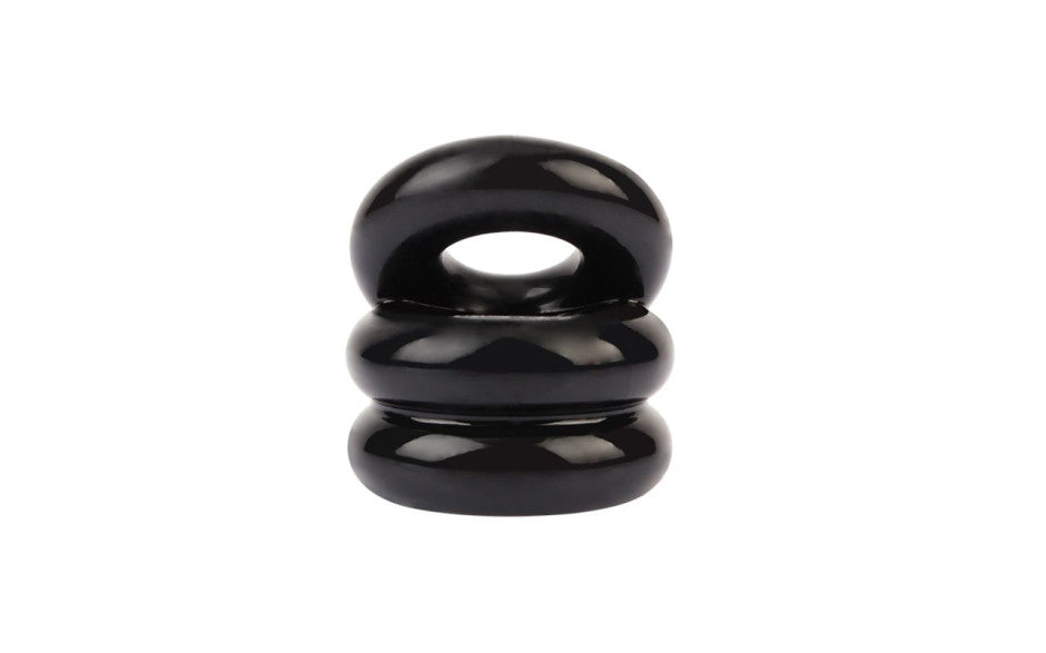 Stacked Dual Pleasure Ring Black