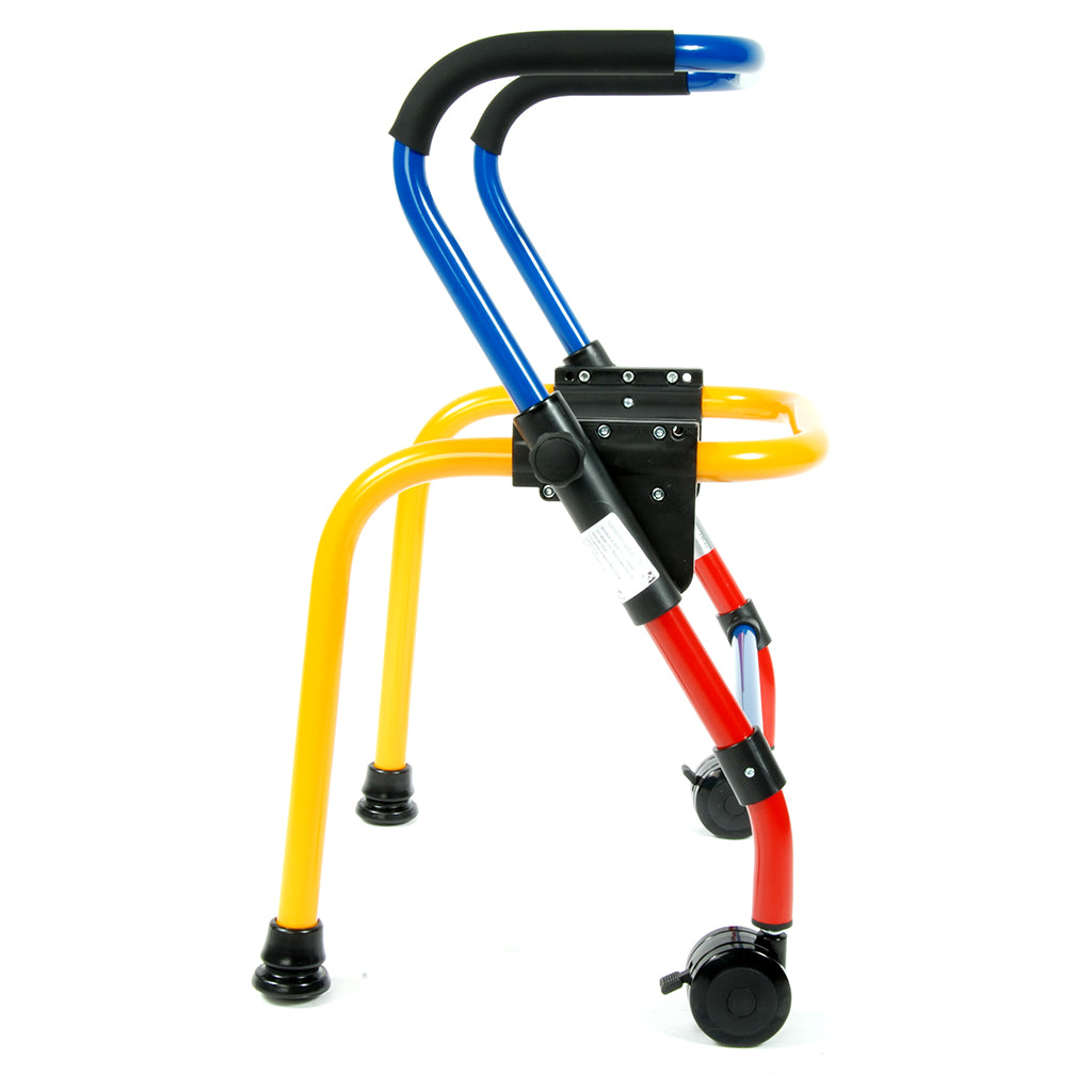 Kids Walking Frame with Rollers - Extra Small, Height Adjustable, Foldable Walker