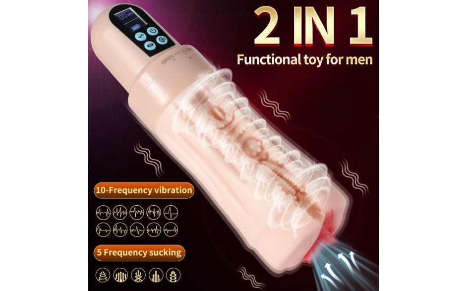 Suctroker Dual Density Vibrating Sucking Vaginal Masturbator V3