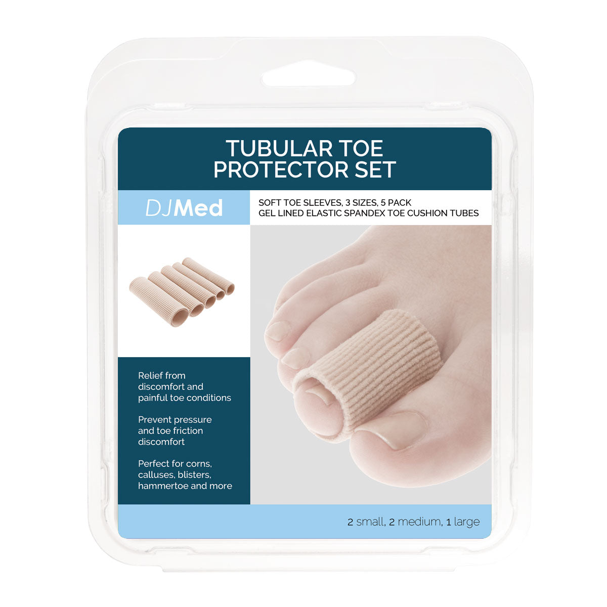 Toe Tubes Gel-Lined Tubular Toe Protectors