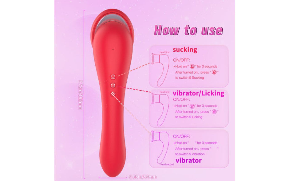 Trumpet 3-in-1 Sucking Licking Vibrating Vaginal Stimulator