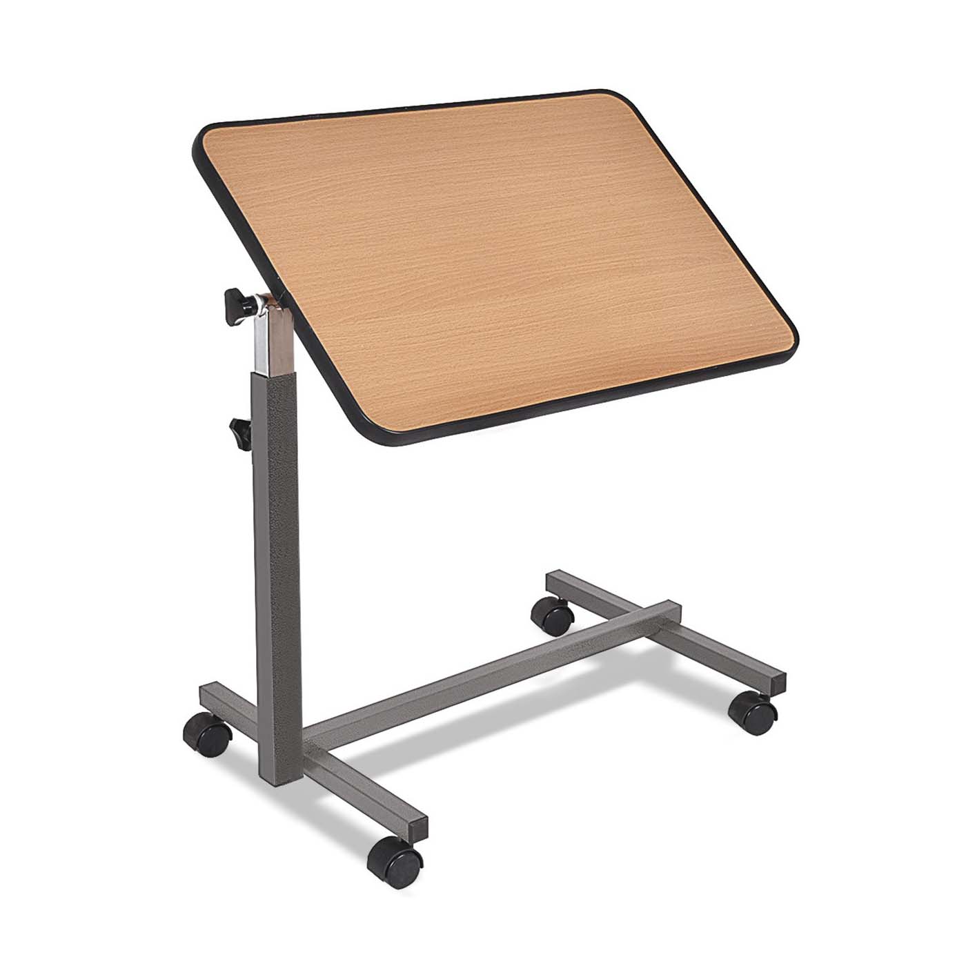 Adjustable Overbed Table with Swivel Castors - Ideal for Beds, Sofas & Recliners