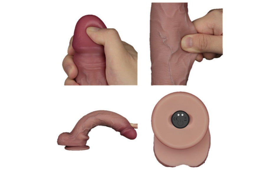 Vibrating Sliding Skin Pro II Silicone Dong 10in