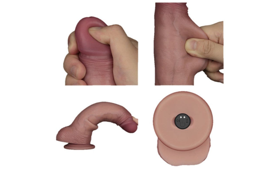 Vibrating Sliding Skin Pro II Silicone Dong 8.5