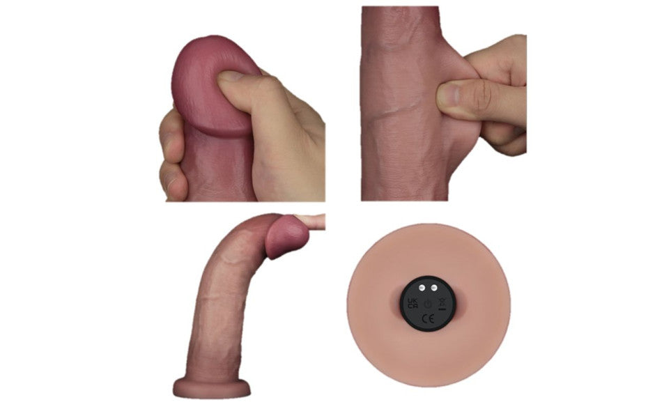 Vibrating Sliding Skin Pro II Silicone Dong 9in